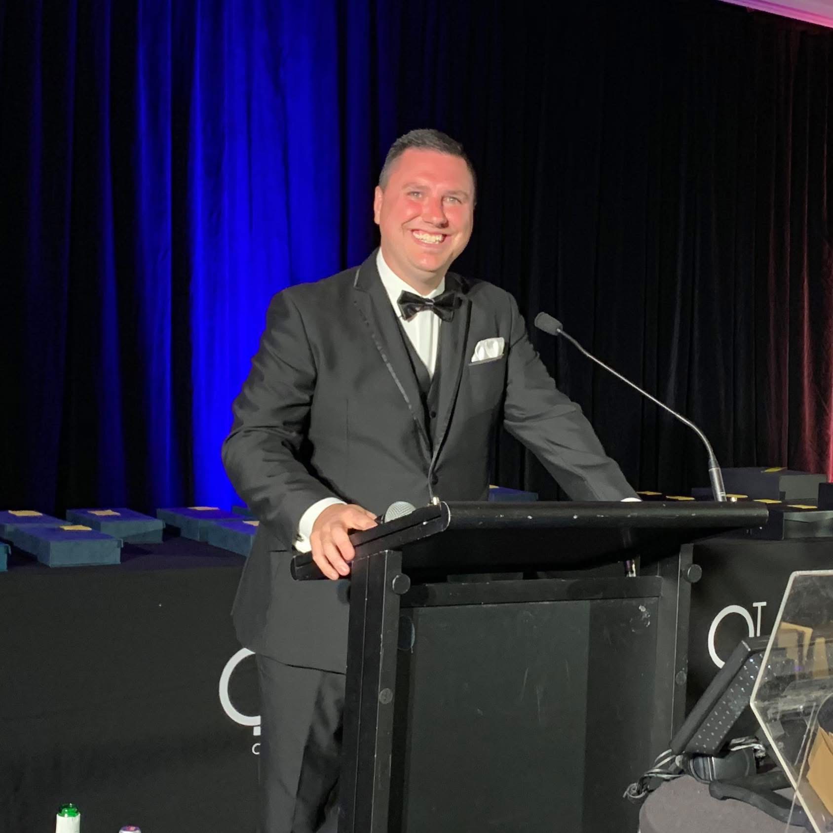 Venue Events professional MC and event host at a formal event