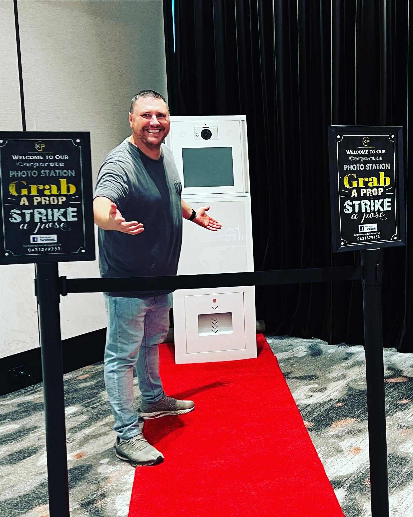 Venue Events Photo Booth set up with red carpet for a wedding or special event