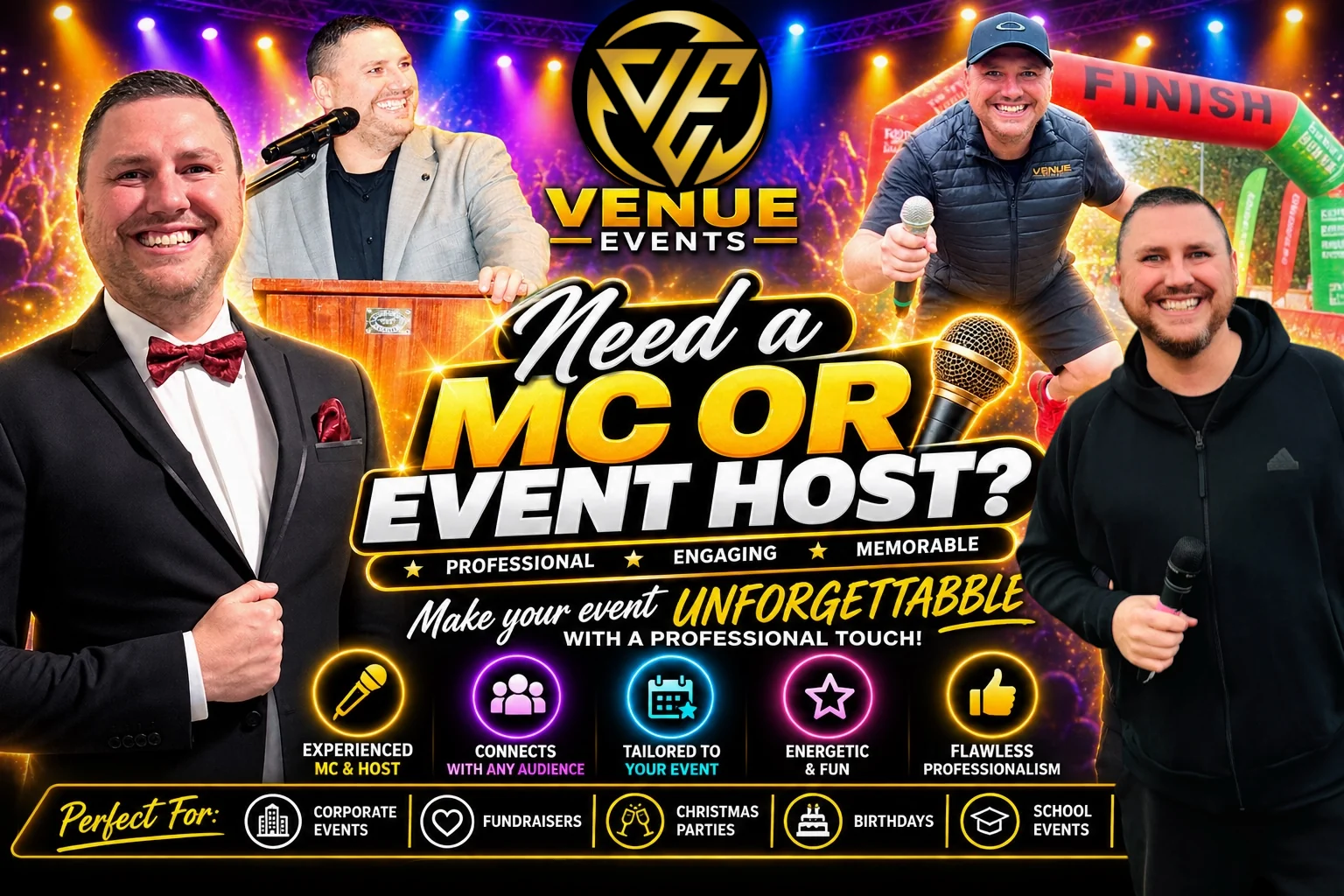 Venue Events professional MC and event host