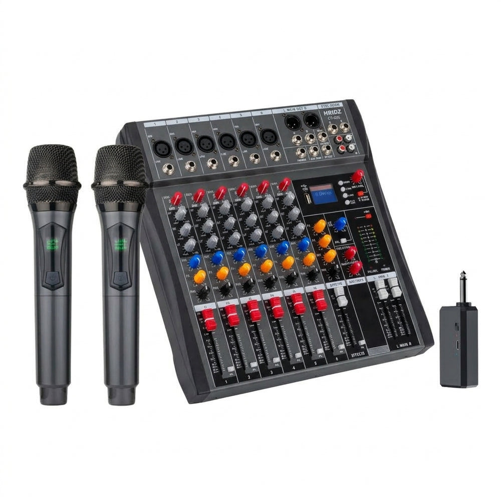 Mixer with microphones