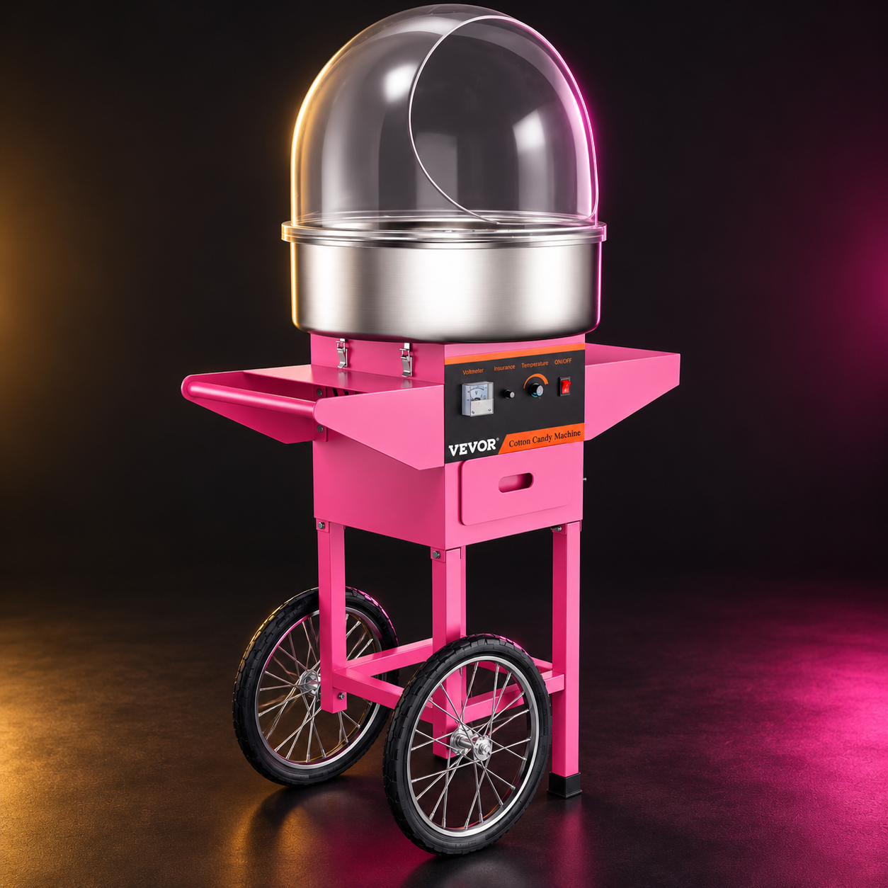 Fairy floss machine with cart