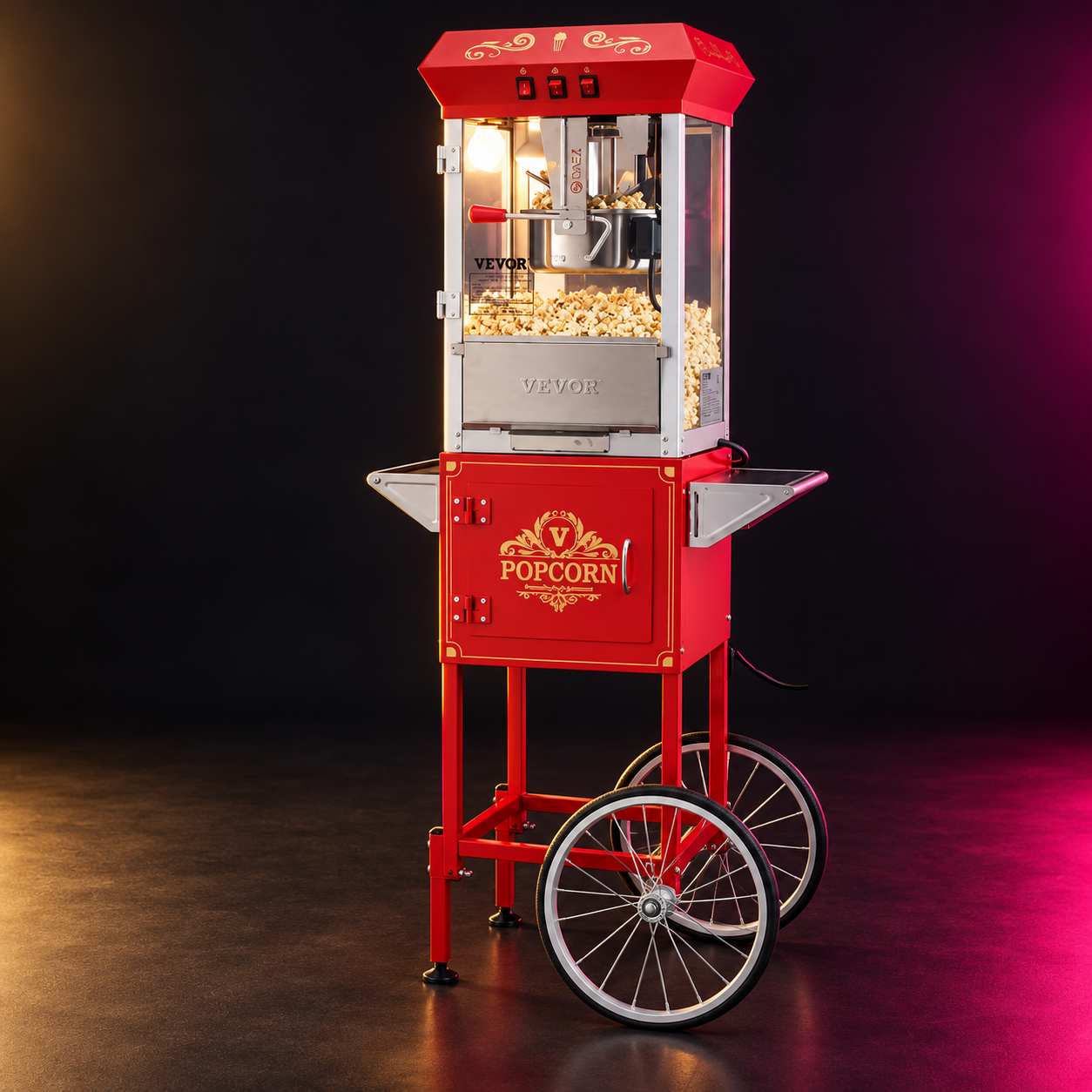 Popcorn machine with cart