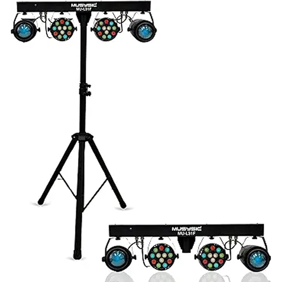 Four-light disco bar on stand with remote