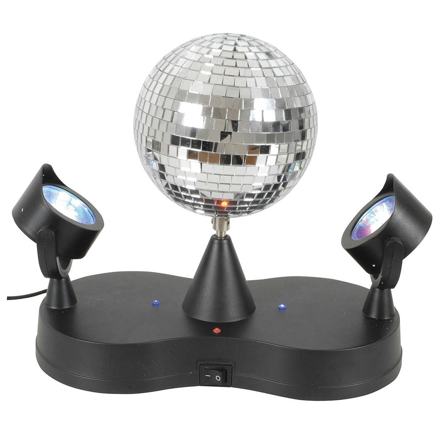 Tabletop mirror ball with spotlights